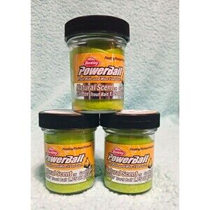 3pk Berkley PowerBait Natural Scent Glitter Trout Dough Bait Garlic Chartreuse